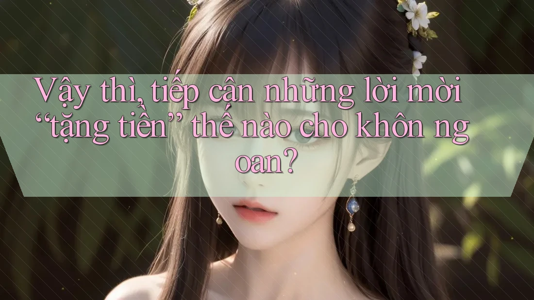 Vậy thì, tiếp cận những lời mời “tặng tiền” thế nào cho khôn ngoan?